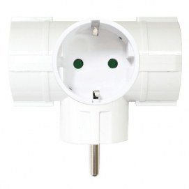 Adaptador ladrón Silver Electronics 3 TOMAS SCHUCO CON PROTECTOR