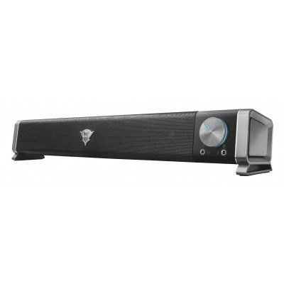 Trust Barra de Sonido Gaming GXT 618 Asto - 12W (6W RMS) - Control de Volumen Iluminado - Alimentacion USB - Para PC/Pantalla TV - Conexion Frontal para Auricular y Microfono