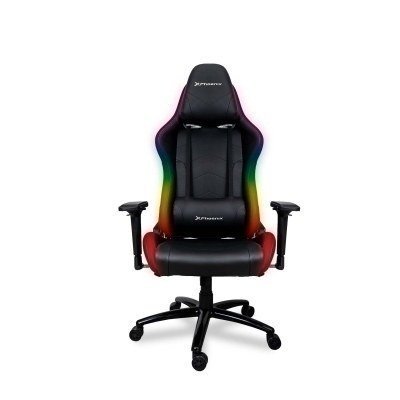 Silla gaming elite ergonómica cuero pu negra rgb