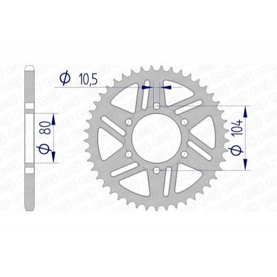 Corona AFAM aluminio 17606 - Paso 520 17606-42