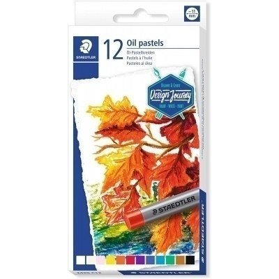 Staedtler Pasteles al Oleo 2420 Pack de 12 Ceras Blandas - Resistencia a la Rotura - Extremadamente Brillantes - Colores Surtidos