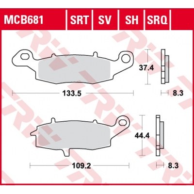 Pastillas de freno delanteras sinterizadas serie SRT TRW MCB681SRT