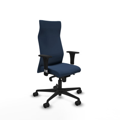 Albacete XL sincro similpiel azul marino brazos 1D base nailon ruedas 65 mm nailon