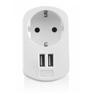 z EWENT EW1211 Cargador + toma de corriente 2 puertos USB 3.1