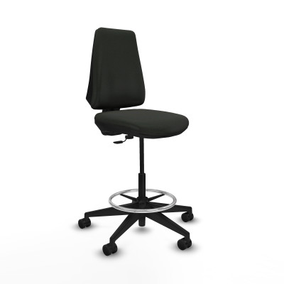 Taburete Elche CP bali negro base piramidal ruedas 65mm nailon