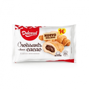 Dulcesol Croissant Relleno de Cacao Pack 3 Unidades 135Grs