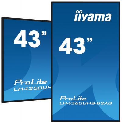 LH4360UHS-B2AG pantalla de señalización Pizarra de caballete digital 108 cm (42.5) LED Wifi 500 cd / m² 4K Ultra HD Negro Procesador incorporado Android 11 24/7
