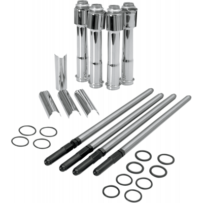 Adjustable Pushrod Cover Kit with Chrome Covers S+S CYCLE 930-0024