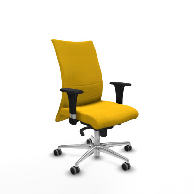 Albacete confidente XL sincro bali amarillo brazos 1D cromados base aluminio ruedas 65mm engomadas