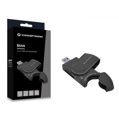 CARD READER EXTERNO 4 EN 1 CONCEPTRONIC BIAN04B USB 3.0 SD/SDHC/SDXC MICROSD/TFLASH
