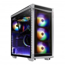 Gabinete XPG Battlecruiser RGB White Cristal Templado E-ATX 4 Fan Inc