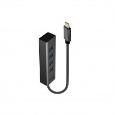 Lindy 43325 hub de interfaz USB 3.2 Gen 1 (3.1 Gen 1) Type-C 5000 Mbit/s Gris