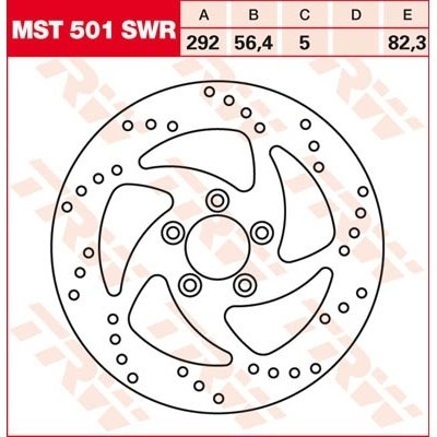 Disco de freno fijo redondo diseño Swing TRW MST501SWR