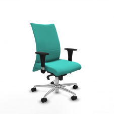 Piqueras y Crespo Albacete confidente sincro similpiel turquesa brazos 1D base aluminio ruedas 65 mm nailon