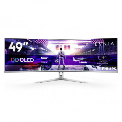 Evnia 8000 49M2C8900/00 pantalla para PC 124,2 cm (48.9) 5120 x 1440 Pixeles Dual QHD QD-OLED Blanco