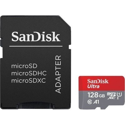 Sandisk Ultra Tarjeta Micro SDXC 128GB UHS-I U1 A1 Clase 10 120MB/s + Adaptador SD