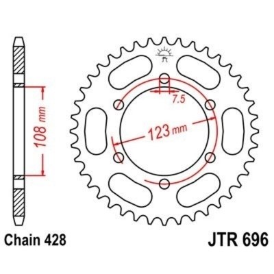 Corona JT 696 de acero con 50 dientes JTR696.50