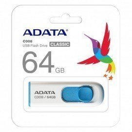 Memoria USB ADATA Lapiz Usb C008 64GB USB 2.0 Blanco/Azul