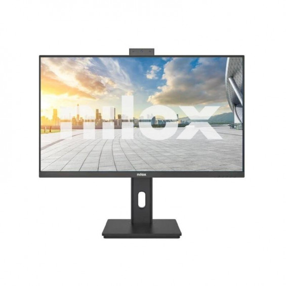 Monitor Nilox NXM24RWEB0265, 24 pulgadas, Full HD, IPS, 120 Hz, 4 ms, altura regulable, webcam, altavoces, VESA 75x75, negro