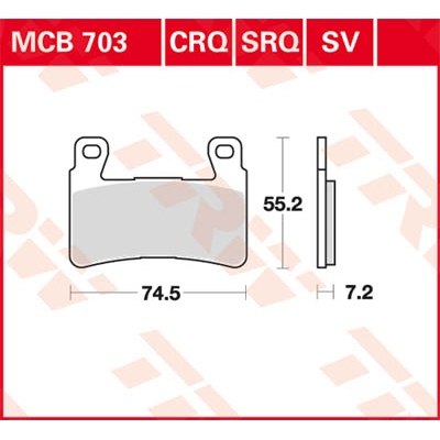Pastillas de freno sinterizadas serie SV TRW MCB703SV