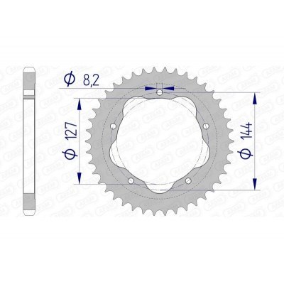 Corona AFAM aluminio 51608 - Paso 525 51608-38