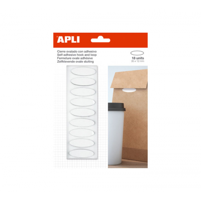 B. 18U CIERRE OVAL. ADH. APLI 35X12 VELCRO BL