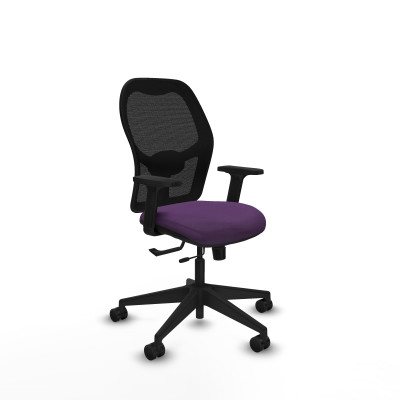 Alocén traslack malla negra bali morado brazos 2D base piramidal ruedas nailon 65mm