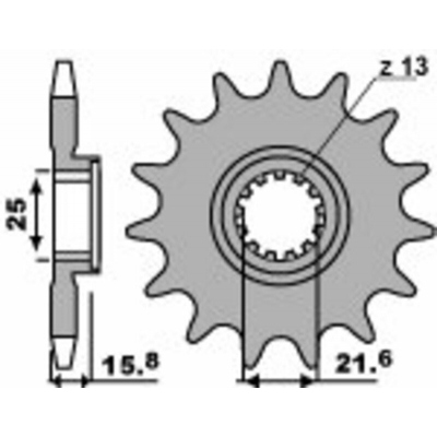 Piñón PBR acero estándar 2093 - Paso 525 2093.14.18NC