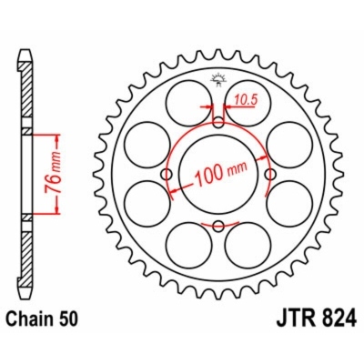 Corona JT 824 de acero con 46 dientes JTR824.46