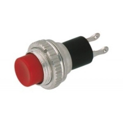 Pulsador Abierto Reposo OFF-(ON) Boton Rojo 0,5A/250Vac