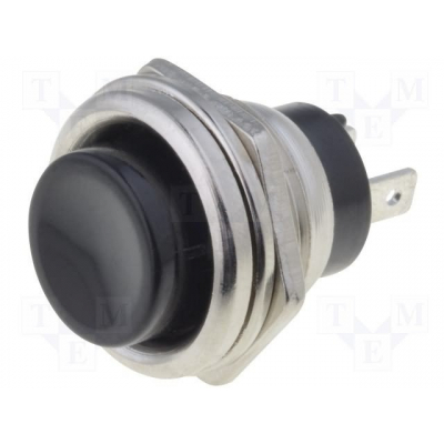Pulsador Abierto Reposo pulsador NEGRO 2A/250Vac OFF-(ON)