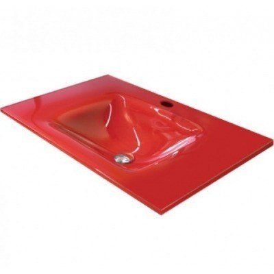 ENCIMERA LAVABO DE CRISTAL NILO 80 CM ROJA