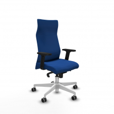 Piqueras y Crespo Albacete direcci?n sincro similpiel azul brazos 2D base blanca ruedas 65 engomadas