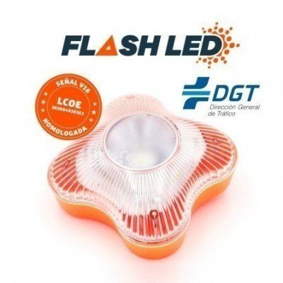 Luz de Emergencia para coche V16 Wikango Help Flash LED/ Homologada/ Base Imantada/ Funciona a Pilas