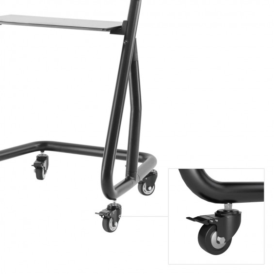 Carro TV con ruedas Hama 00118090 Trolley, 49-100 pulgadas, hasta 80 kg, VESA 1000 x 600 mm, altura ajustable, negro - imagen 3