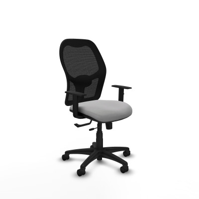 Alocén traslack malla negra bali gris claro brazos 1D base poliamida ruedas nailon 50mm