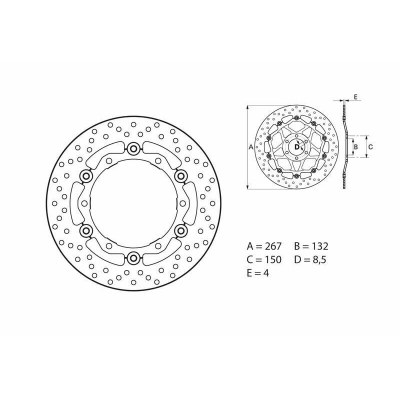 Disco de freno flotante Brembo 78B40818 78B40818