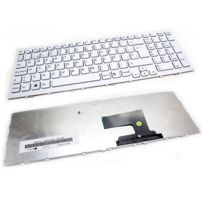 Teclado compatible para portátil SONY vpc-eh series blanco con marco