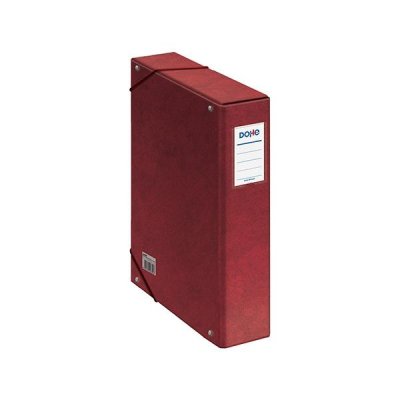 DOHE Caja de proyectos carton forrado lomo 70mm con etiqueta 245x350mm rojo
