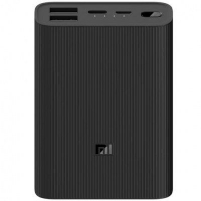 Xiaomi PowerBank 3 Ultra Compact Bateria Externa/Power Bank 10000 mAh - Quick Charge 3.0 - 2x USB-A , 1x USB-C, 1x Micro USB - Color Negro