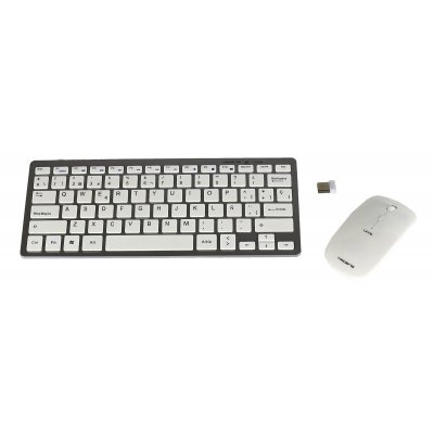 LEVIS COMBO, Pack de Teclado y Ratón Inalámbrico Blanco, Wireless 2.4G, Ratón Ambidiestro,Teclado Qwerty Español