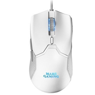 Mouse raton mars gaming mmv optico usb 6 botones 10000ppp rgb blanco