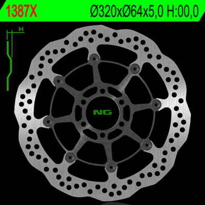 Disco de freno NG ondulado 1387x Ø320 x Ø64 x 5 1387X