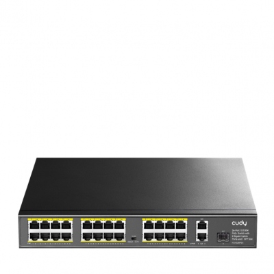 SWITCH CUDY 24-PORT 10/100M POE + 2 GIGABIT PORT+ 1SFP 300W
