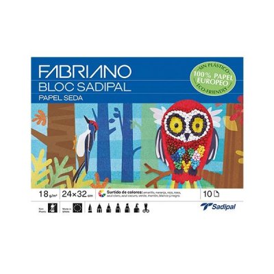 SADIPAL CUADERNO MANUALIDADES 10H PAPEL SEDA 32X 24CM COLORES SURTIDOS
