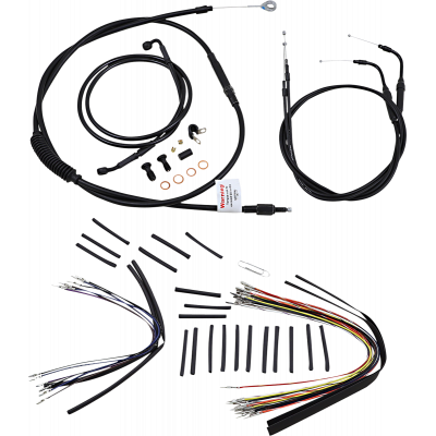 Kit completo líneas/cables en vinilo negro para manillar Ape Hanger BURLY BRAND B30-1010
