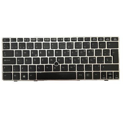 Teclado compatible para portátil HP Elitebook 2560p / 2570p / Español / Marco Plata + Trackball