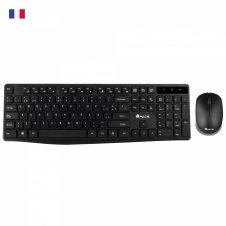 NGS Allure Kit, AZERTY, FR teclado Ratón incluido RF inalámbrico Francés Negro