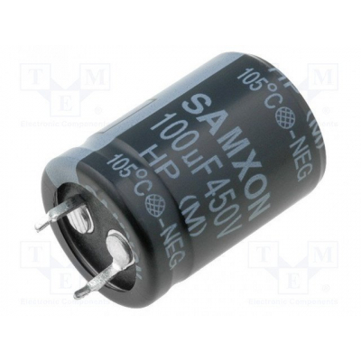 Condensador Electrolítico 2PIN 100uF 450Vdc 105ºC