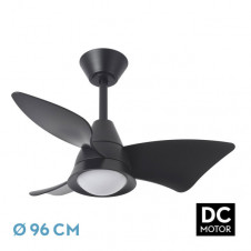Ventilador Dc Jaguar 30w 3000lm Negro 96d 3aspas 6vel 3000-4500-6500k Remoto+reg.intensidad+memoria+temporizador